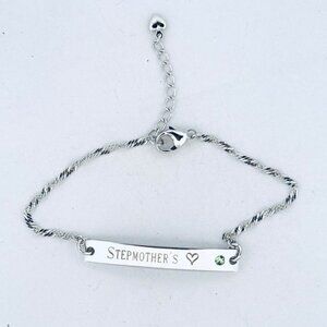 Estate Sterling Silver 925 Engraved Bar Bracelet, Adjustable 7"-8", 5.18g